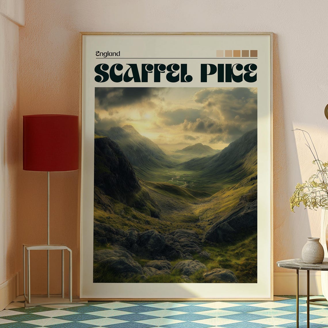 Scafell Pike Print The Lake District Wall Art Uk Hiking Poster Travel Walking - Image 2