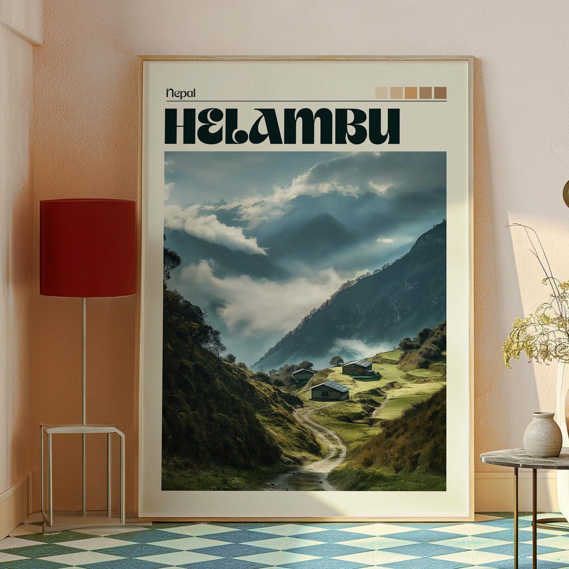 Helambu Nepal Himalayan Trekking Trail Mountain Village Clouds Poster - Image 2