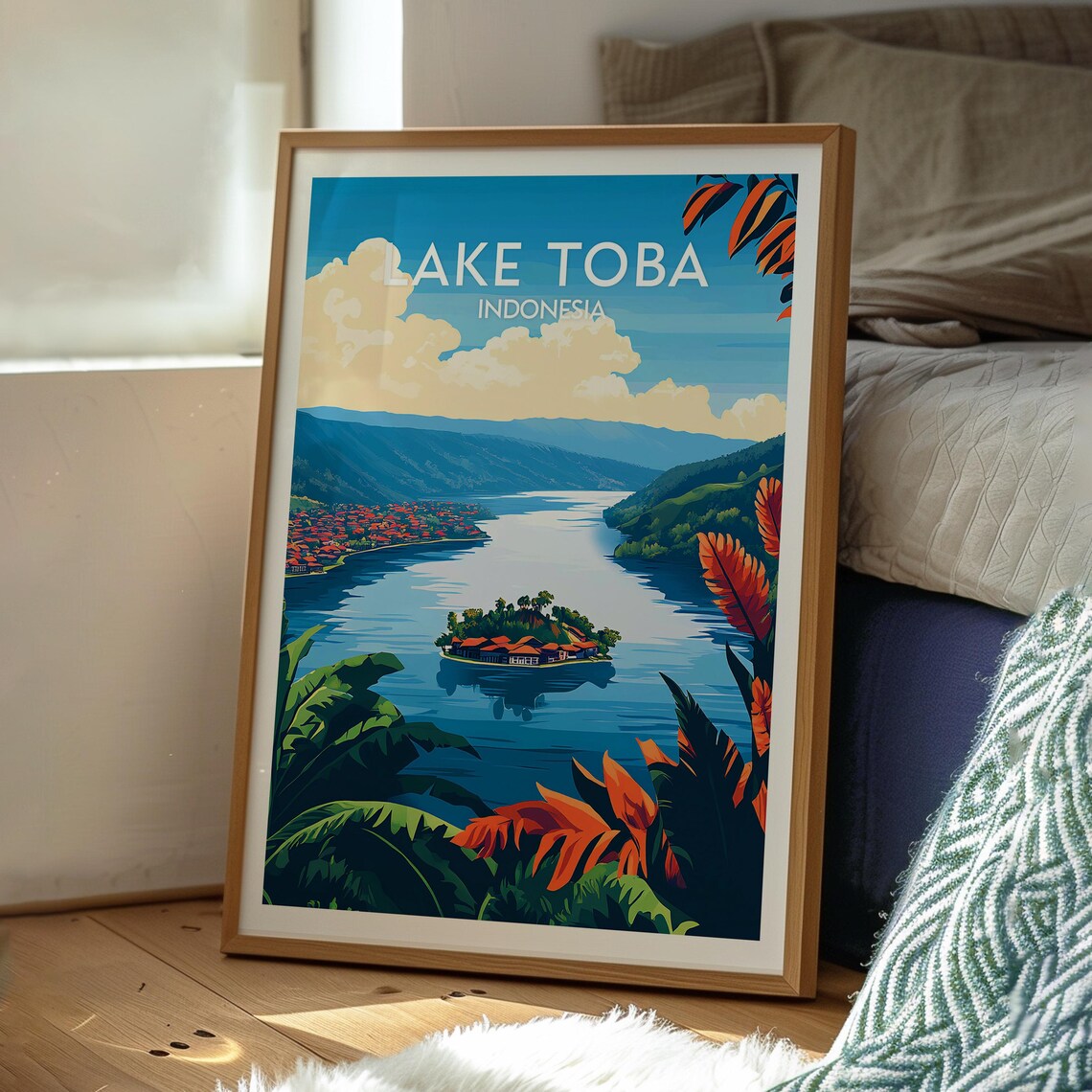 Lake Toba Indonesia Volcanic Lake Island Tropical Travel Poster - Image 3