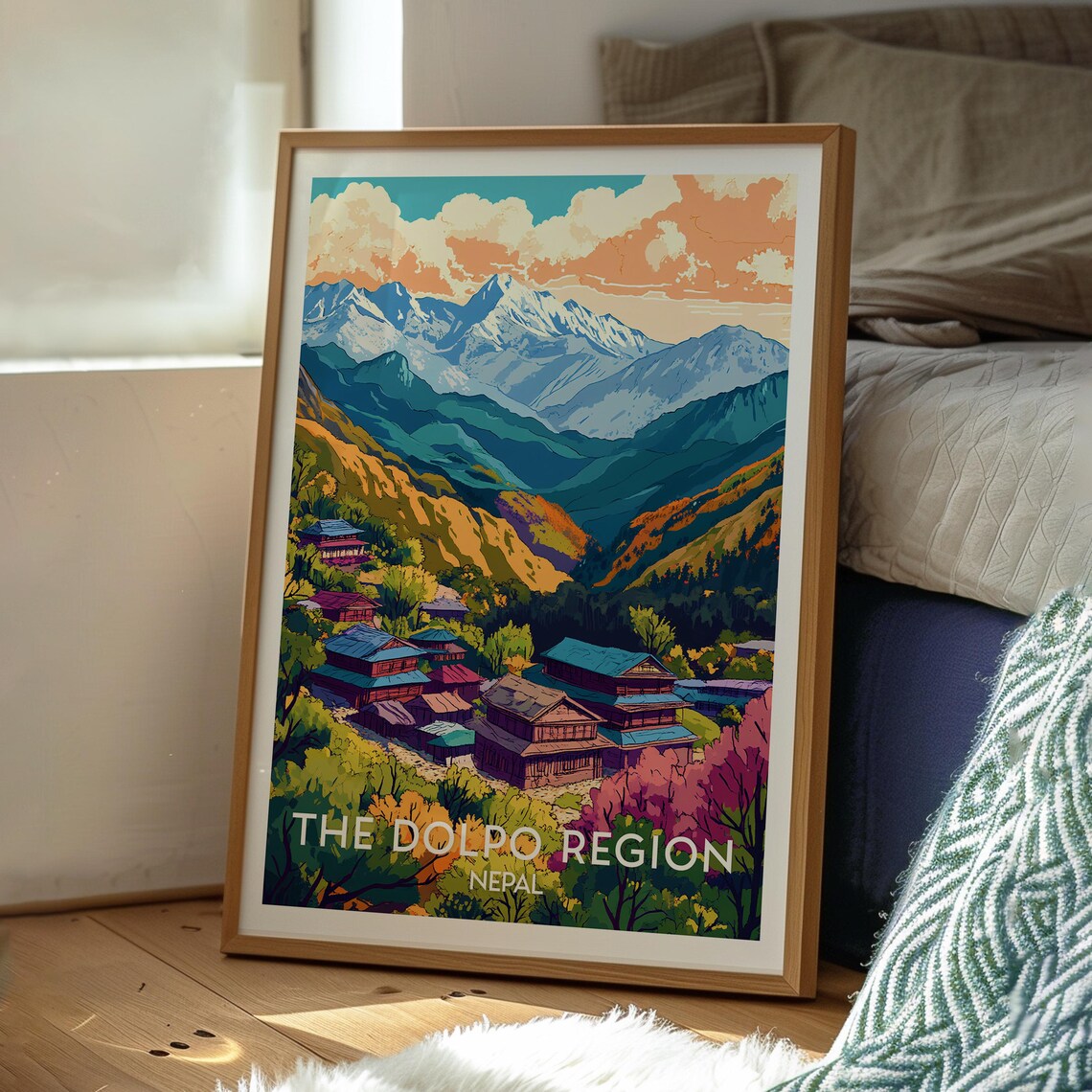 Dolpo Region Nepal Himalayan Mountain Village Autumn Travel Poster - Image 2