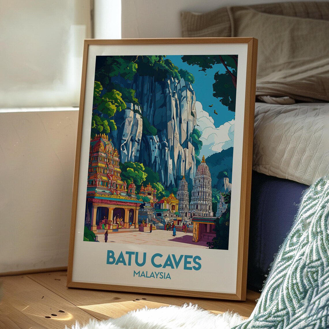 Batu Caves Malaysia Hindu Temple Limestone Hill Travel Poster - Image 3