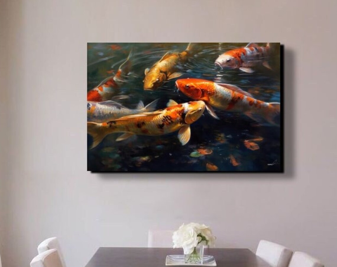 Koi Fish Pond Wall Art
