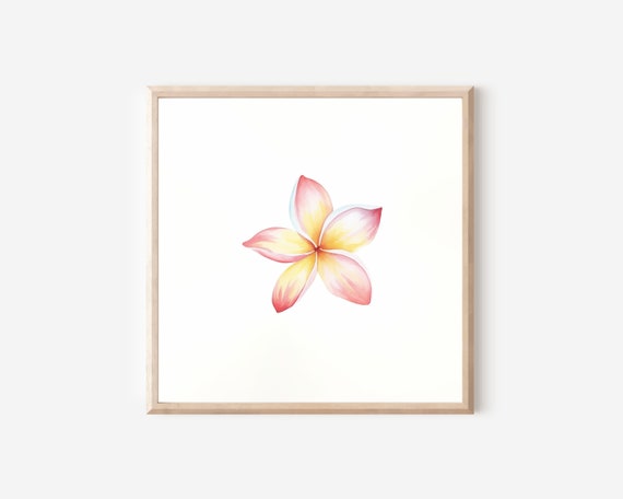 Vivid Plumeria Watercolor Print Tropical Floral Elegance For Home Decor Hawaiian Art Hawaii Gift Ideas Floral Artwork Flower Painting