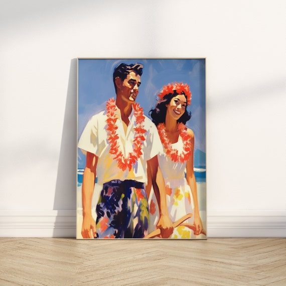 Vintage Hawaii Travel Poster 1950s Retro Hawaii Poster On Thick Matte Paper Hawaii Gift Ideas