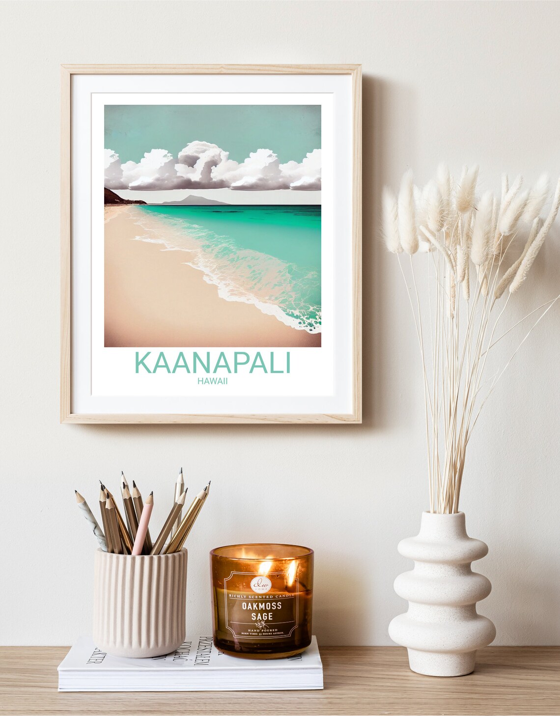 Kaanapali Maui Travel Print Hawaii Artwork Island Art Maui Poster Travel Poster Minimalist Art Boho Art Travel Artwork Maui Print - Image 2