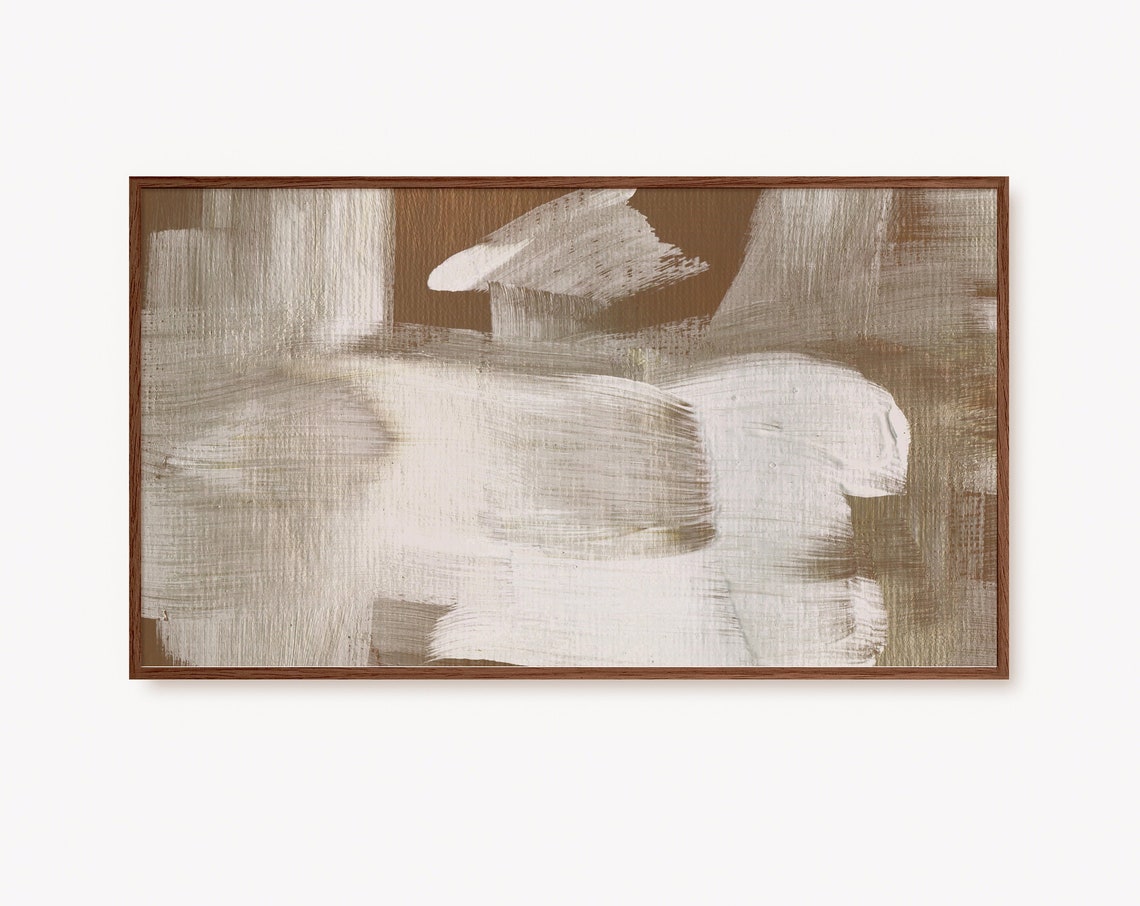 Neutral Beige Abstract Brushstroke Poster Modern Minimalist Artwork