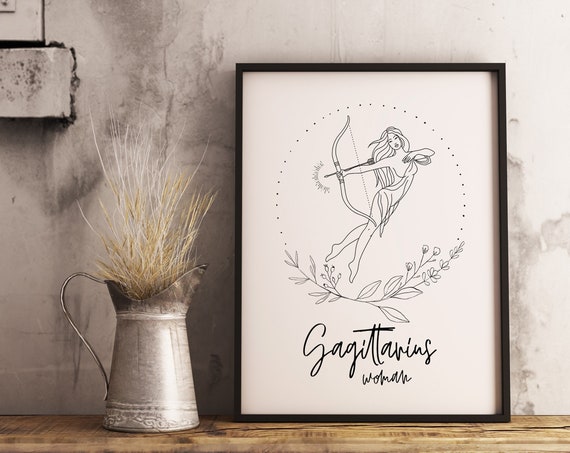Sagittarius Poster Sagittarius Gift Sagittarius Art Zodiac Gifts Birthday Gift Astrology Gifts Wall Art