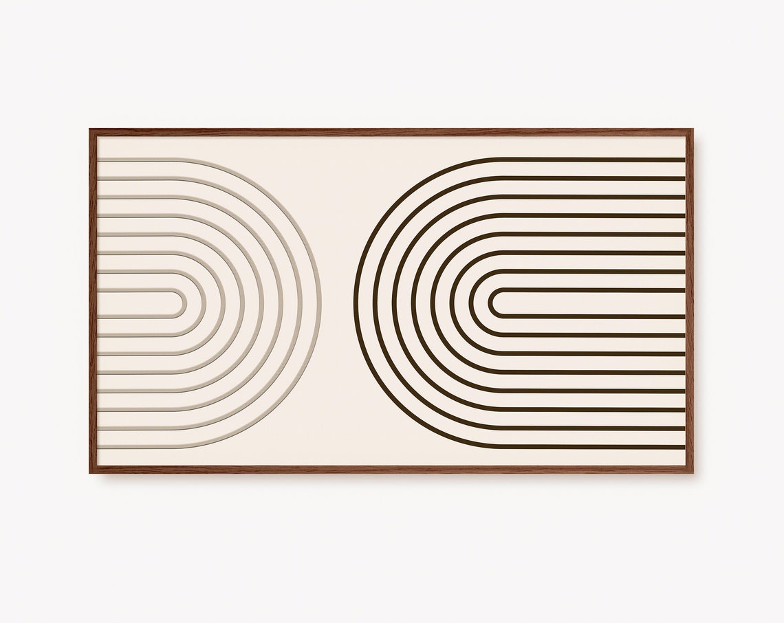 Retro Mid Century Beige Arches Abstract Geometric Poster for Frame TV