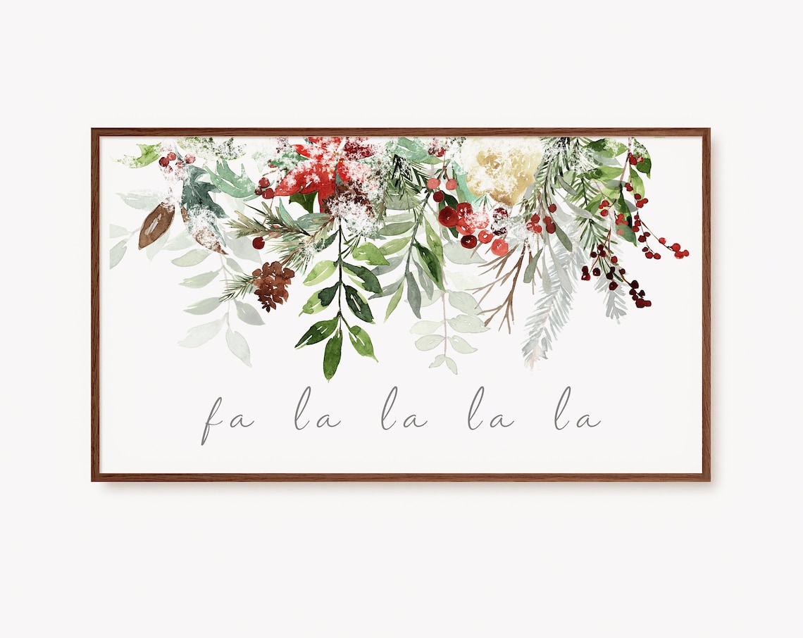 Christmas Wreath Minimalist Christmas Art Print