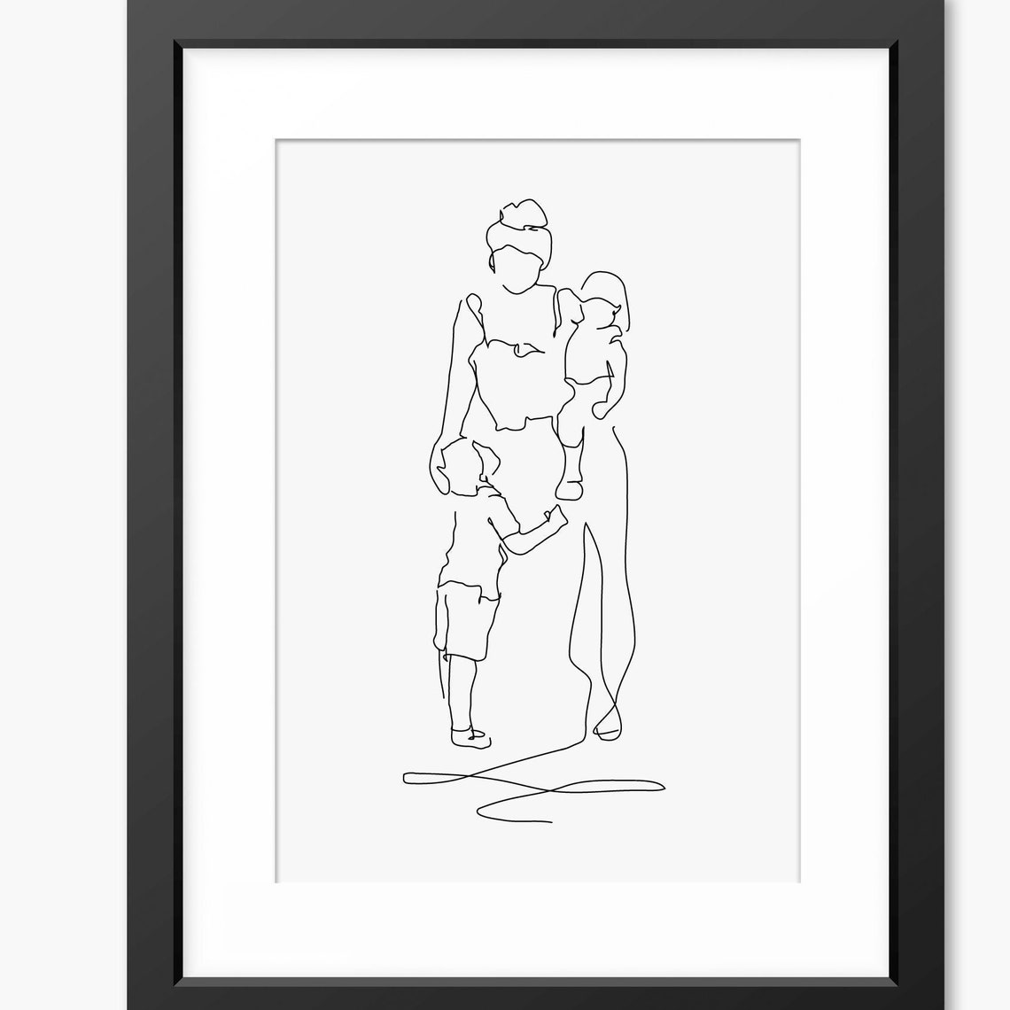 Family Print Family Line Art Mother And Children Art Mother And Children Print Mothers Day Print Gift For Mum Mom Mother Wall Art