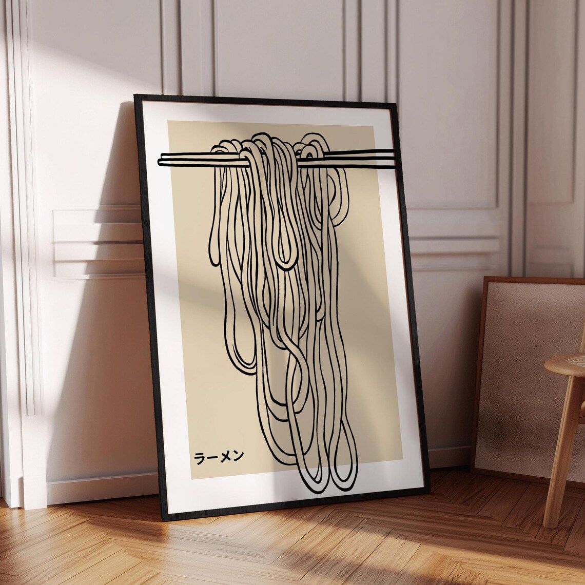 Ramen Noodles Chopsticks Minimalist Japanese Line Art Poster - Image 4