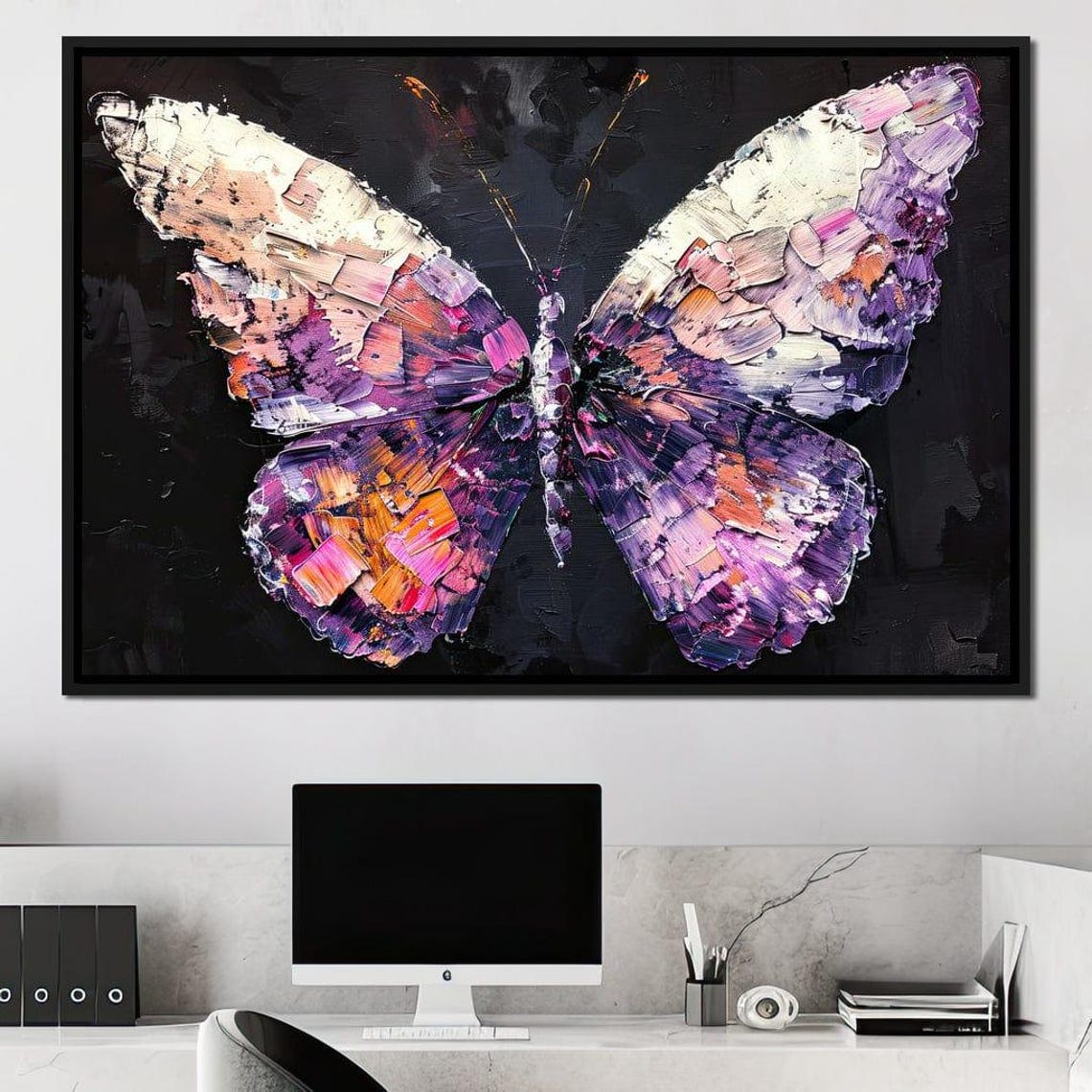 Iridescent Butterfly Colorful Modern Decor Nature Inspired Art Unique Elegant Butterfly Home Decor By Nichecanvas - Image 3