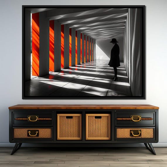 Silent Echoes Of Light Modern Minimalist Home Decor Architectural Art Monochrome Geometric Wall Art By Nichecanvas