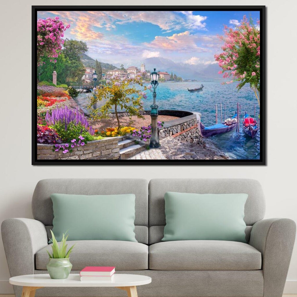 Garden Pier Coastal Landscape Art Print, Spring Nautical Scene - Image 3