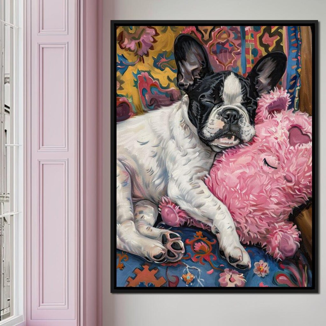 Dreamy Canine Slumber Party French Bulldog Pink Plush Poster - Image 4