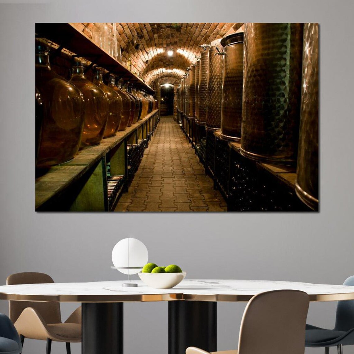 Wine Cellar Corridor, Moody Decor Poster - Image 3