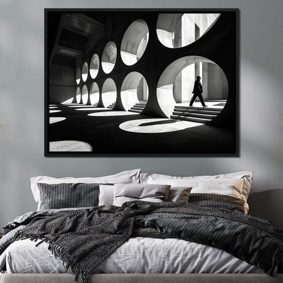 Arches Architecture Modern Wall Art Minimalist Design Black And White Home Decor Geometric Urban Decor Symmetry By Nichecanvas