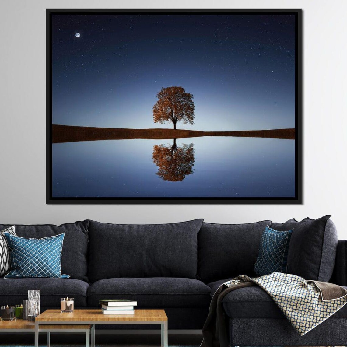 Tree Reflection Art Print, Serene Forest Scene - Image 3