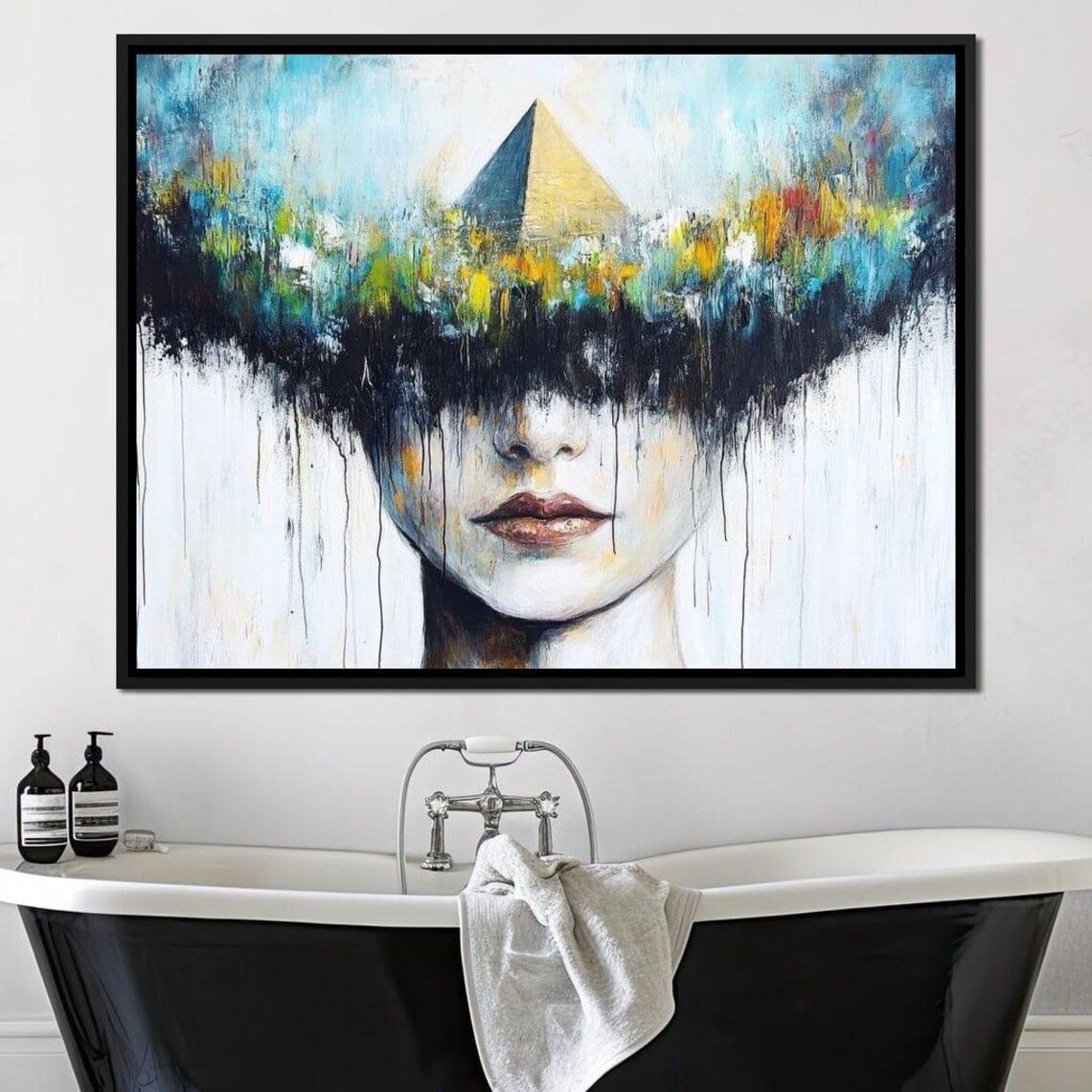 Surreal Female Portrait With Pyramid Dream Rising Above Her Head Print - Image 2