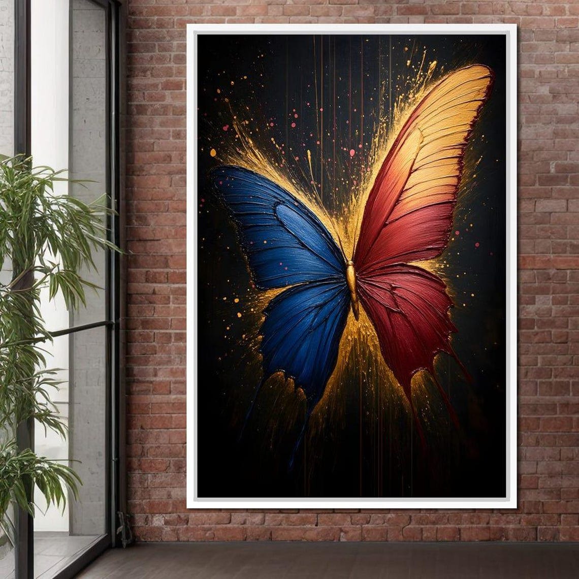 Red Blue Butterfly Vibrant Home Decor Colorful Wall Art Nature Inspired Butterfly Elegance By Nichecanvas - Image 3