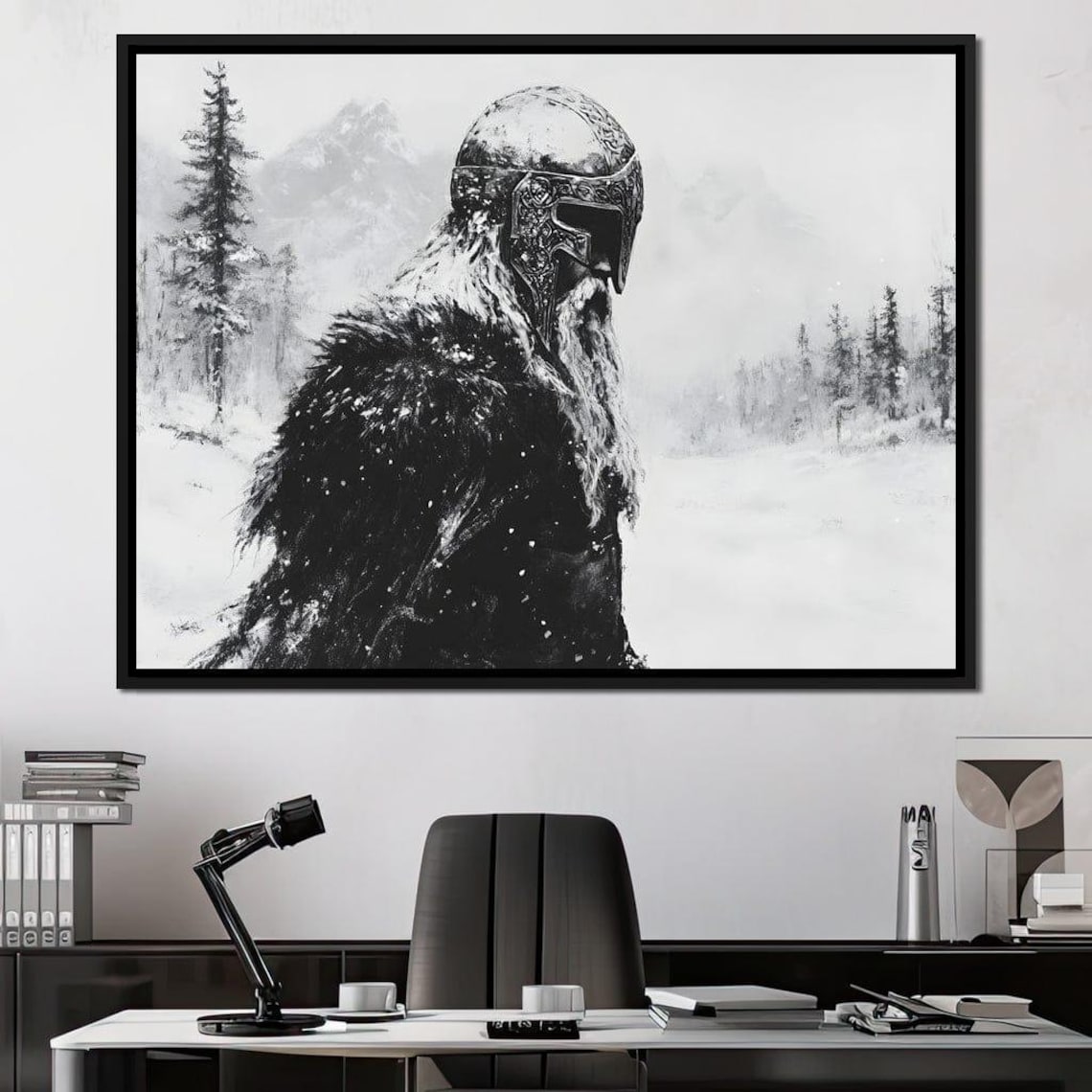 Viking Saga In Winter Majesty Nordic Warrior Wall Art Historical Heroic Scene Home Decor By Nichecanvas