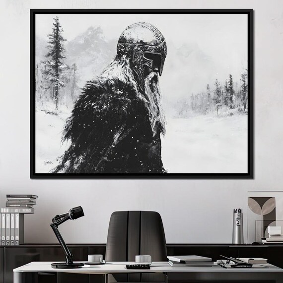 Viking Saga In Winter Majesty Nordic Warrior Wall Art Historical Heroic Scene Home Decor By Nichecanvas