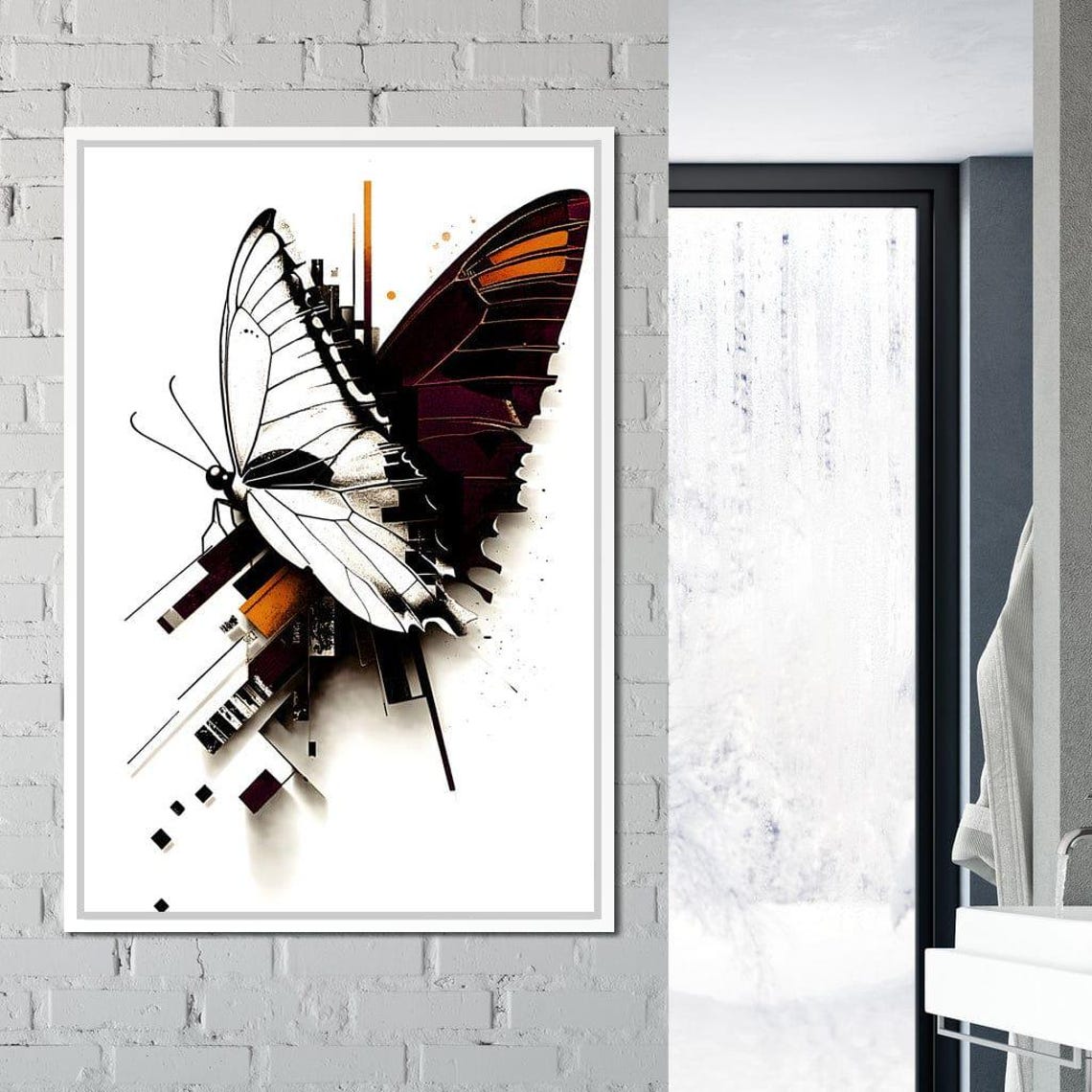 Butterfly Geometric Fusion Modern Wall Art Home Decor Abstract Nature Artwork Geometric Design Wall Decor By Nichecanvas - Image 3