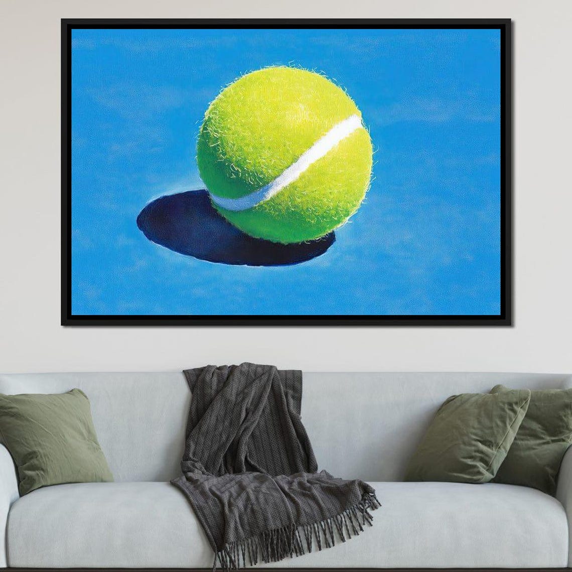 Tennis Ball Modern Home Decor Vibrant Sports Art Green Blue Wall Art For Tennis Lovers By Nichecanvas