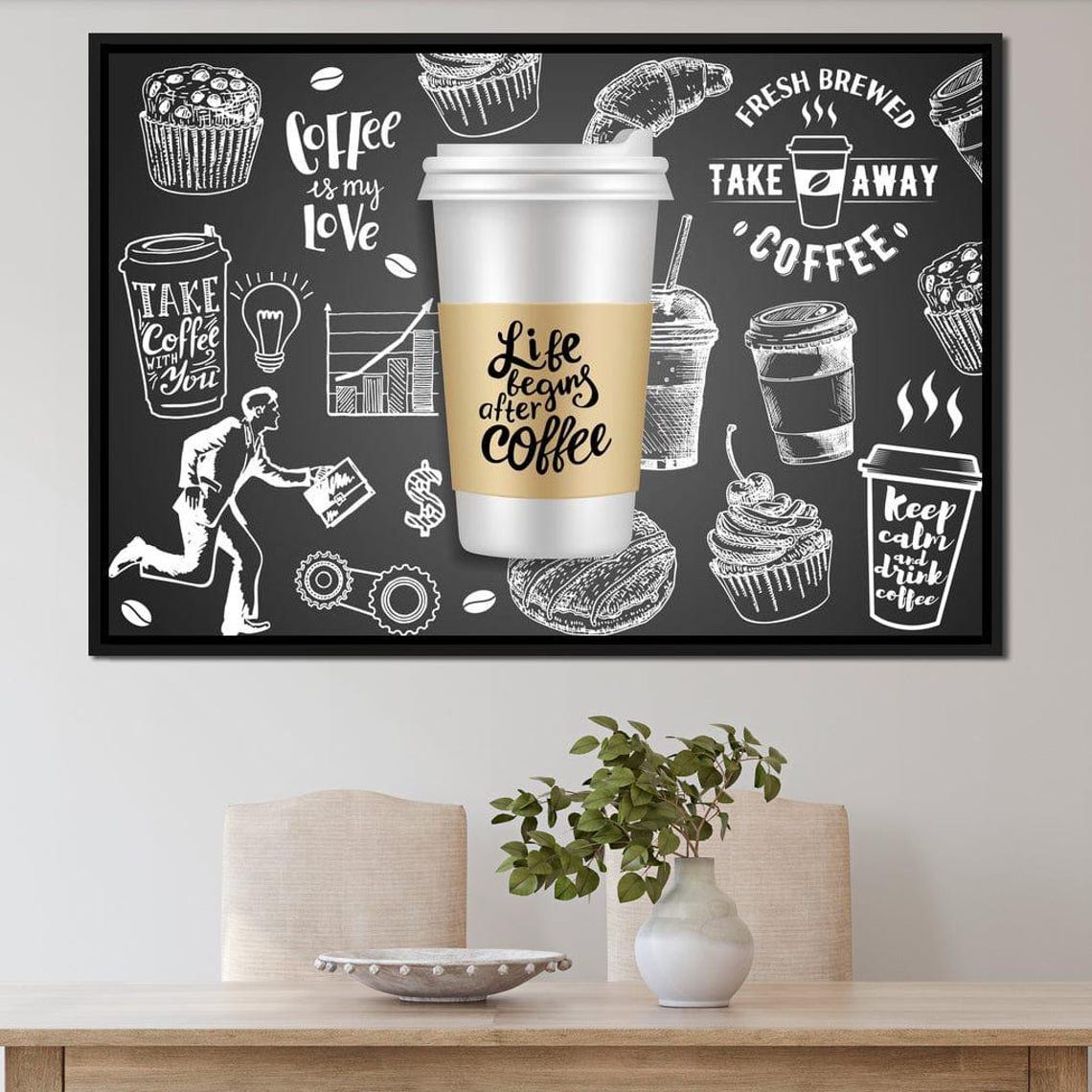Essential Coffee Fun Coffee Print Kitchen Wall Art Modern Cafe Decor Black And White Coffee Lover Art By Nichecanvas - Image 2