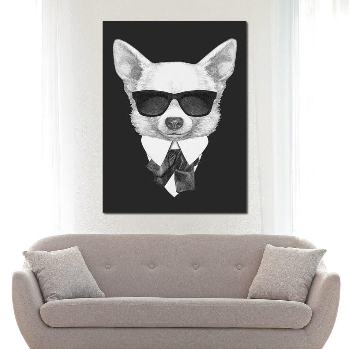 Stylish Chihuahua Sunglasses Bow Tie Black White Funny Pet Poster - Image 4