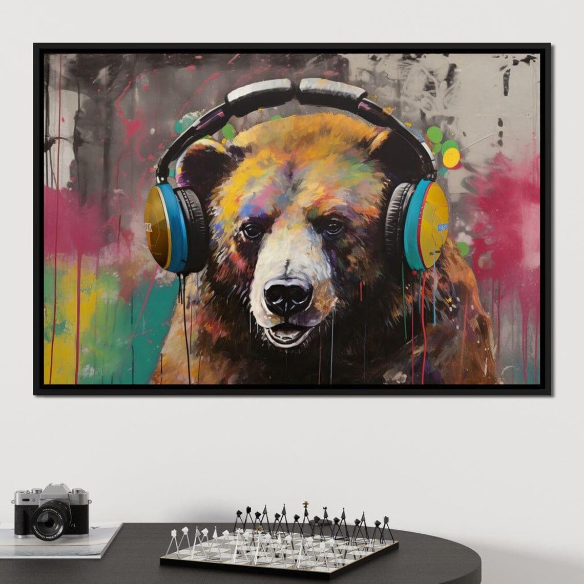 Colorful Bear Wearing Headphones Graffiti Pop Art Animal Wall Art Poster - Image 4