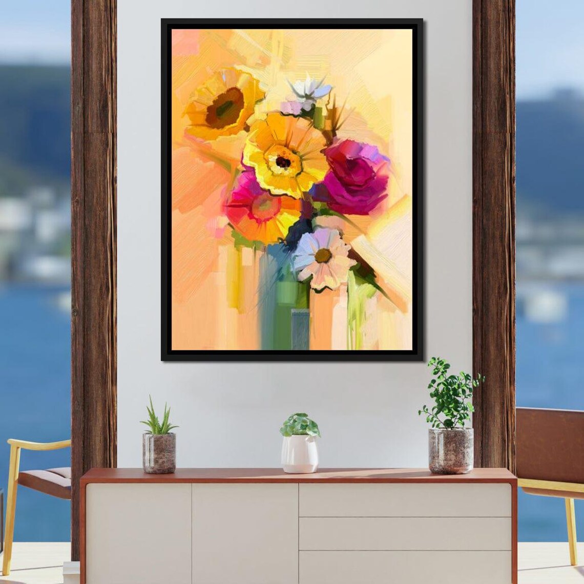 Cheerful Yellow Bloom Bouquet Watercolor Floral Wall Art Print - Image 2