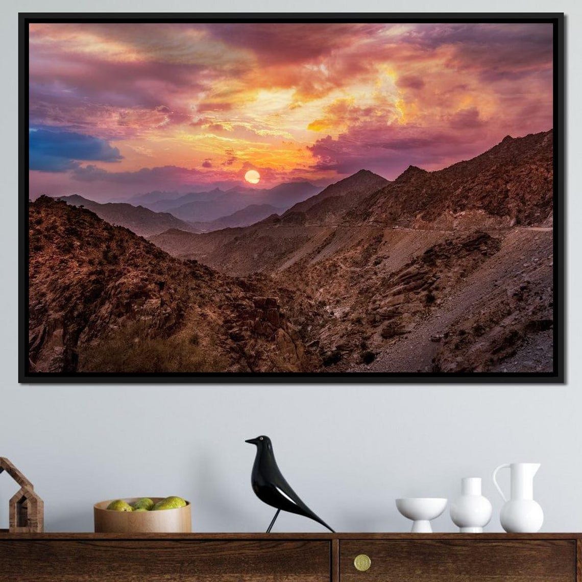 Desert Mountains Scenic Print Mountain Sunset Warm Colors Art Rustic Wall Decor Home Decor Landscape By Nichecanvas - Image 2