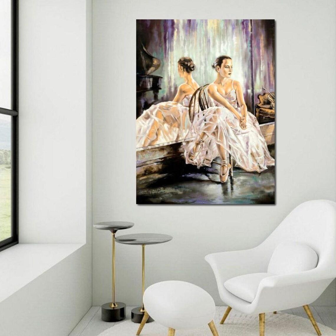 Ballet Studio Reverie Ballerina Resting By Mirror Oil Painting Poster - Image 4