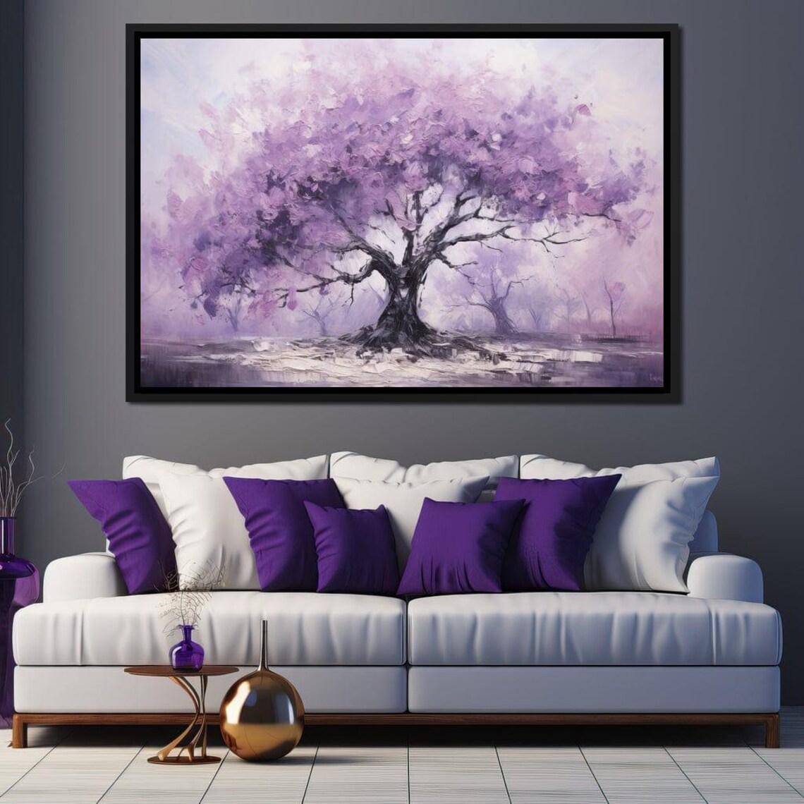 Blossoming Tree Monochrome Art Print, Contemporary - Image 3