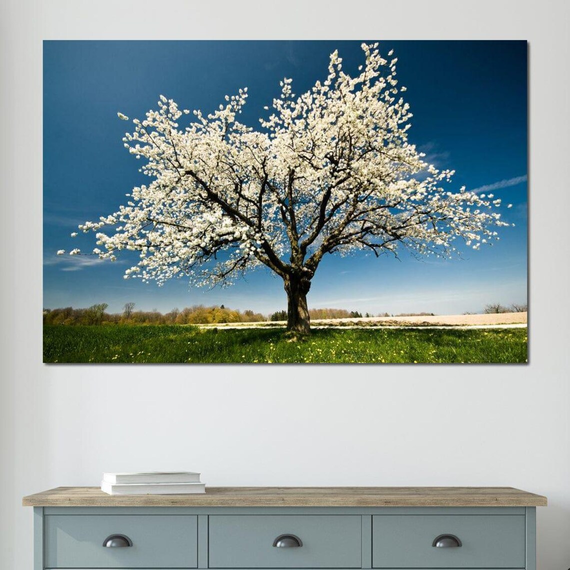 White Tree Spring Wall Art Nature Decor Outdoor Scenery Flowering Landscape Beautiful Spring Home Decor By Nichecanvas - Image 4
