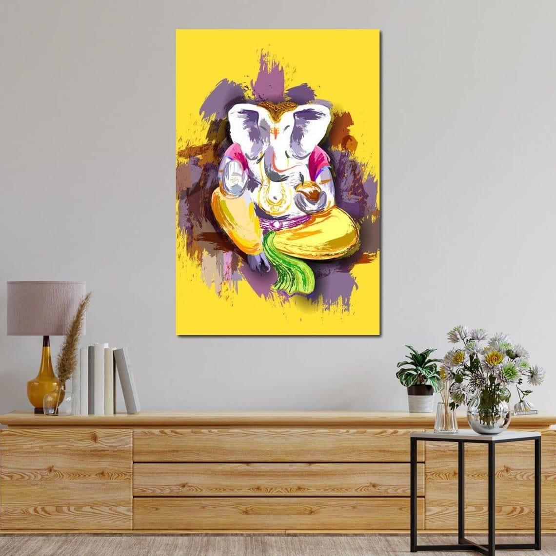 Jai Shree Ganesh Devotional Art Print - Image 4