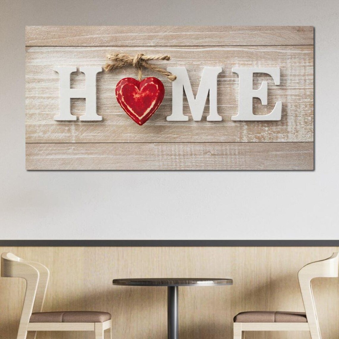 Home Sweet Heart Rustic Wood Sign Red Heart Cozy Farmhouse Decor - Image 4