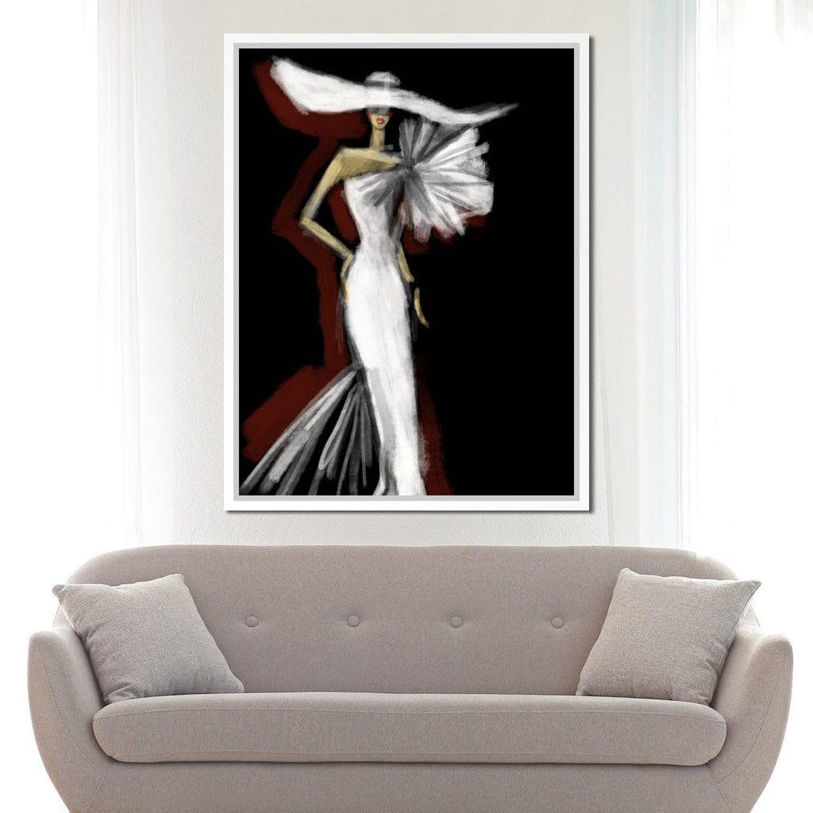 The White Dress - Minimalist Art Print