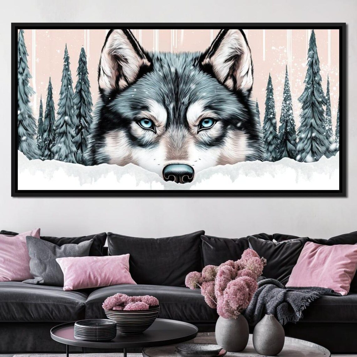 Wolf Spirit Amid Snowfall Pines, Modern Home Decor - Image 4