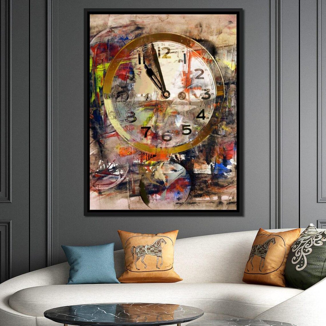 Art Clock, Modern Psychedelic Abstract Design