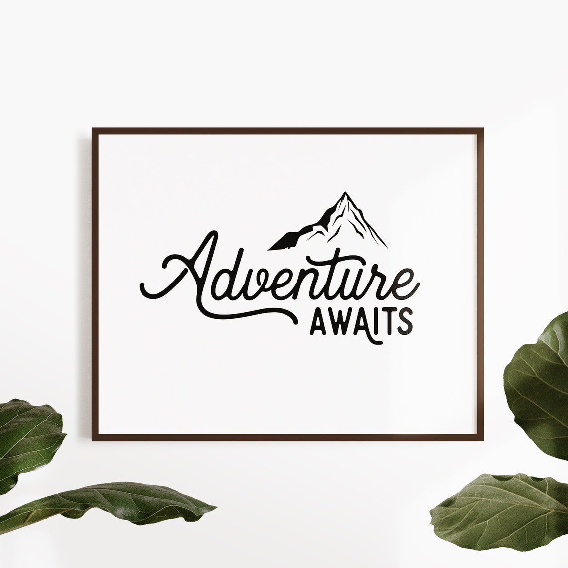 Adventure Awaits Mountain Peak Horizontal Typography Wall Poster - Image 2
