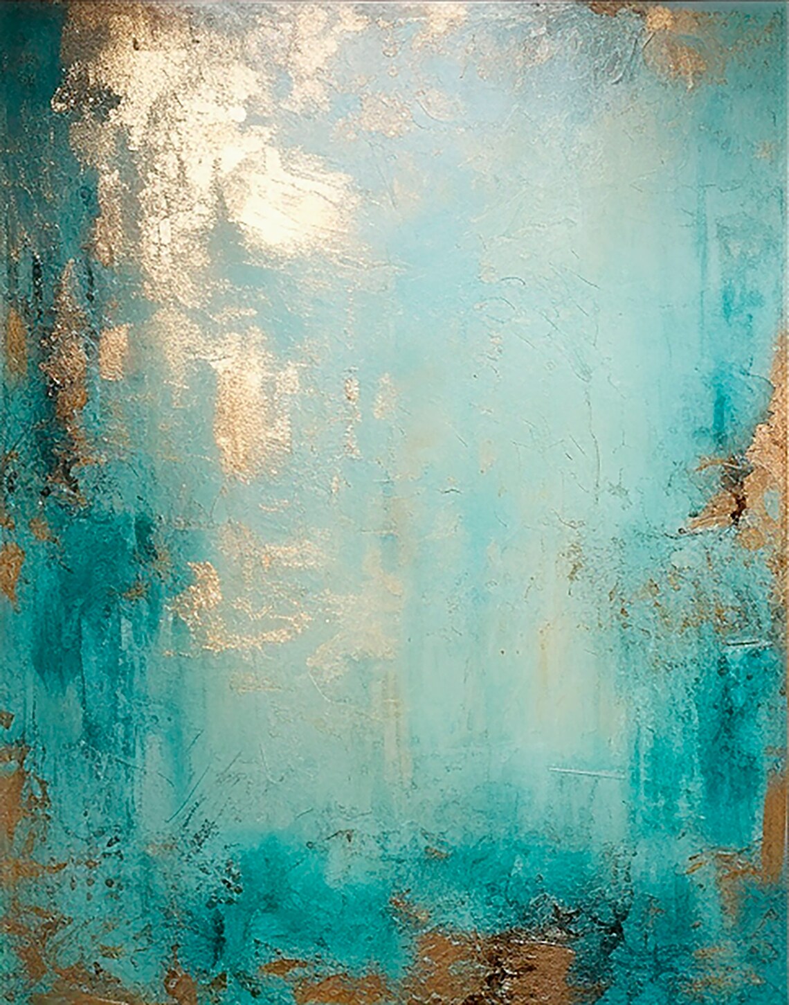 Abstract Harmony In Green And Gold Art Print
