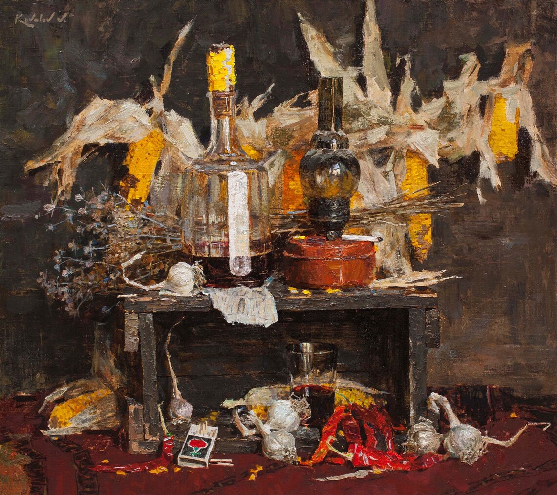 Original Still Life Painting, Rustic Country Art - Image 3