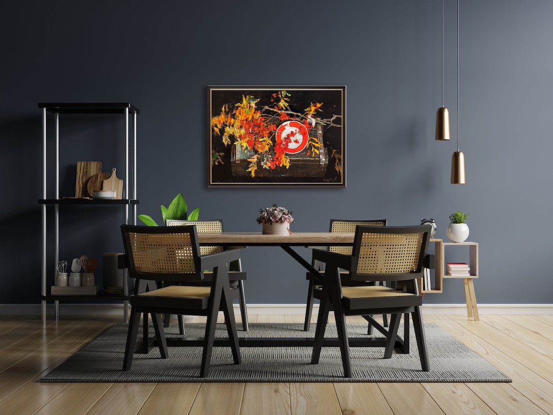 Still Life With Vibrant Red Accents, Art Print