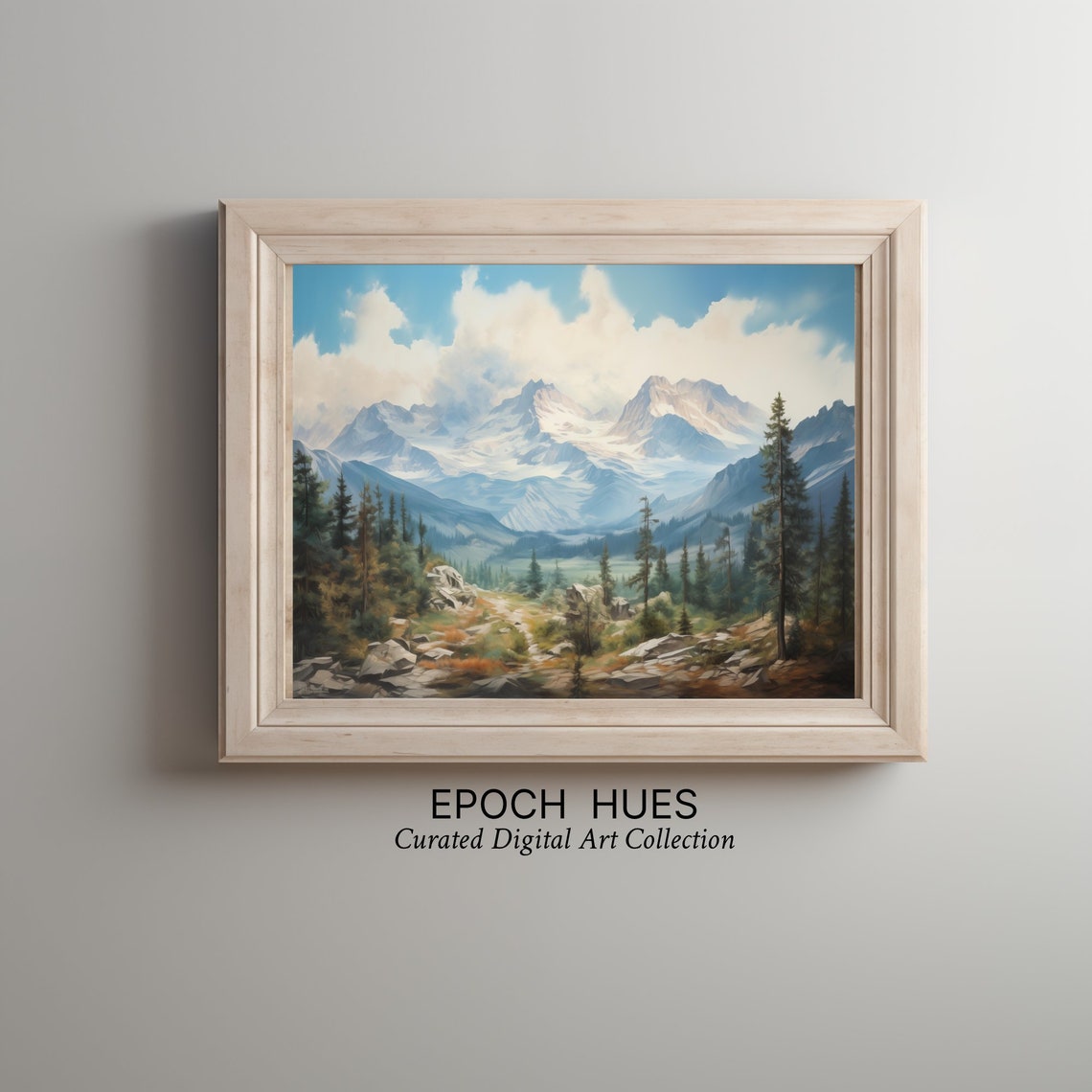 Snow Capped Mountain Peaks Above Pine Forest Landscape Poster - Image 3
