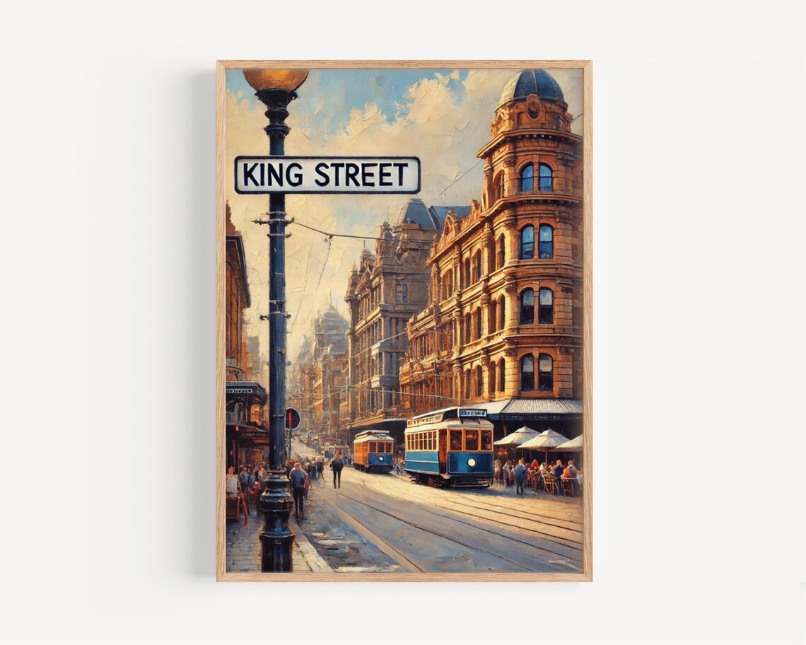King Street Sydney Trams Historic Architecture Street Painting Poster