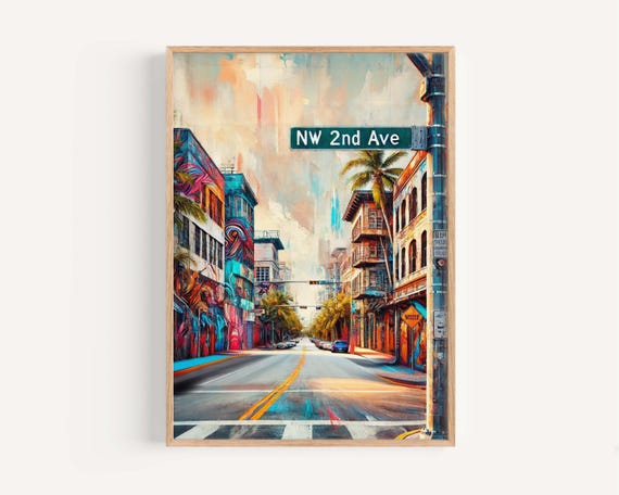 Nw 2nd Avenue Miami Art Print Florida Travel Poster