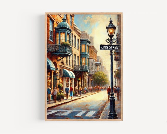 King Street Charleston South Carolina Historic Street Art Poster