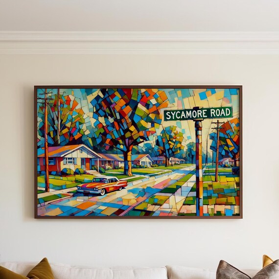 Lexington Kentucky Sycamore Road Geometric Suburban Street Poster